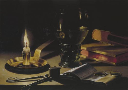 Pieter Claesz, nature morte à la bougie se consumant, 1627