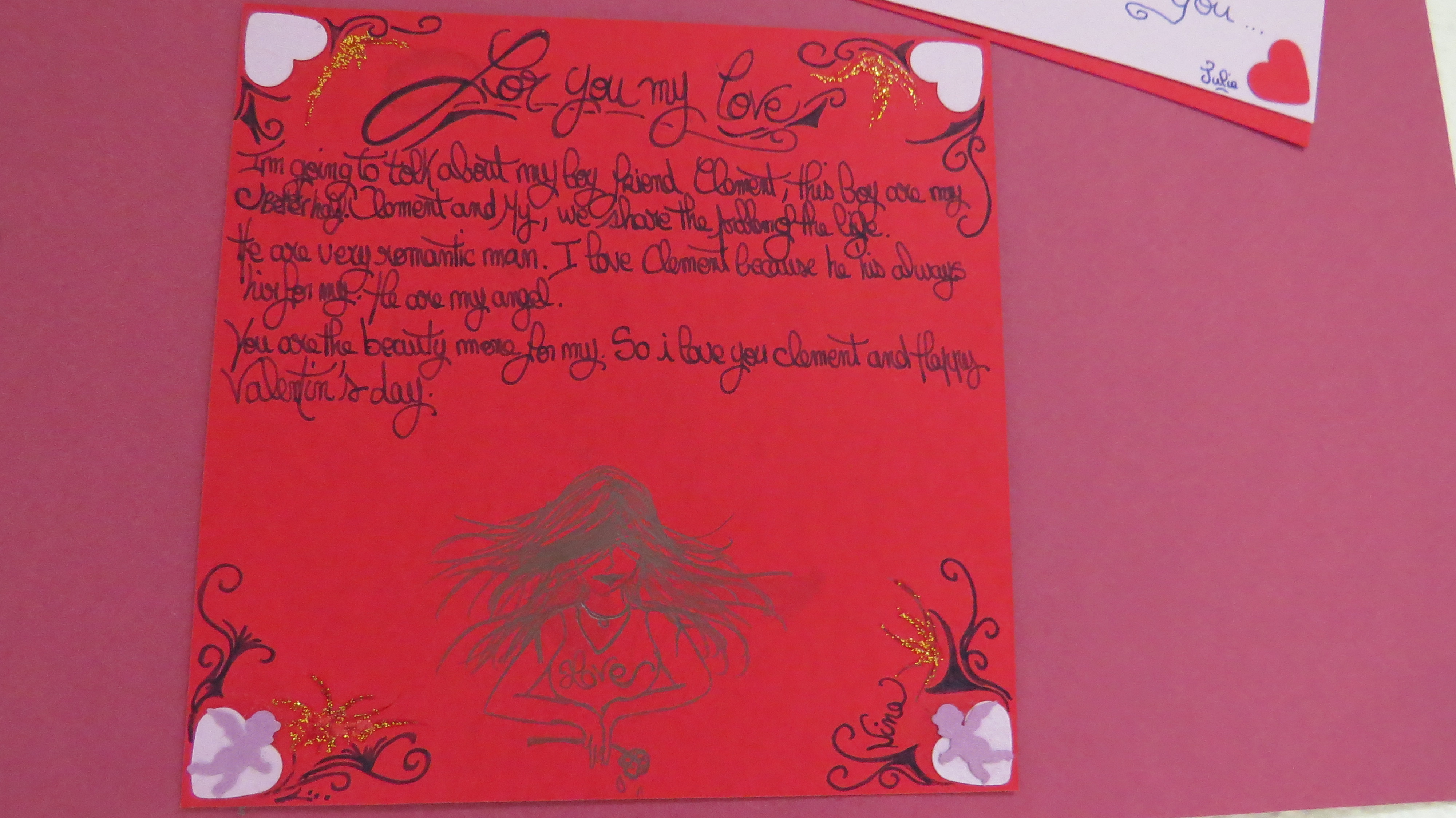 Peynet amoureux raymond mcbalson palys Des Cartes de Saint Valentin en anglais réalisées par la section