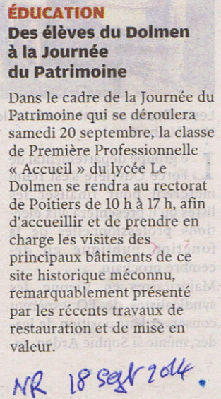 Nonvelle République 18 septembre 2014