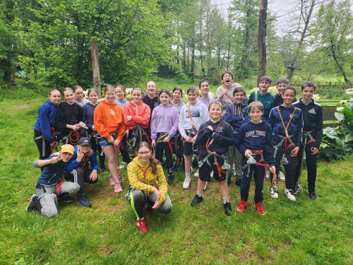 Photo de groupe accrobranche