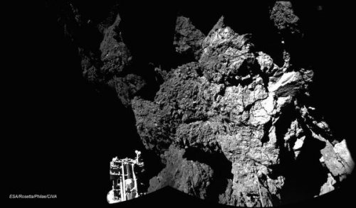 Photo prise par Philae posé sur la comète.
