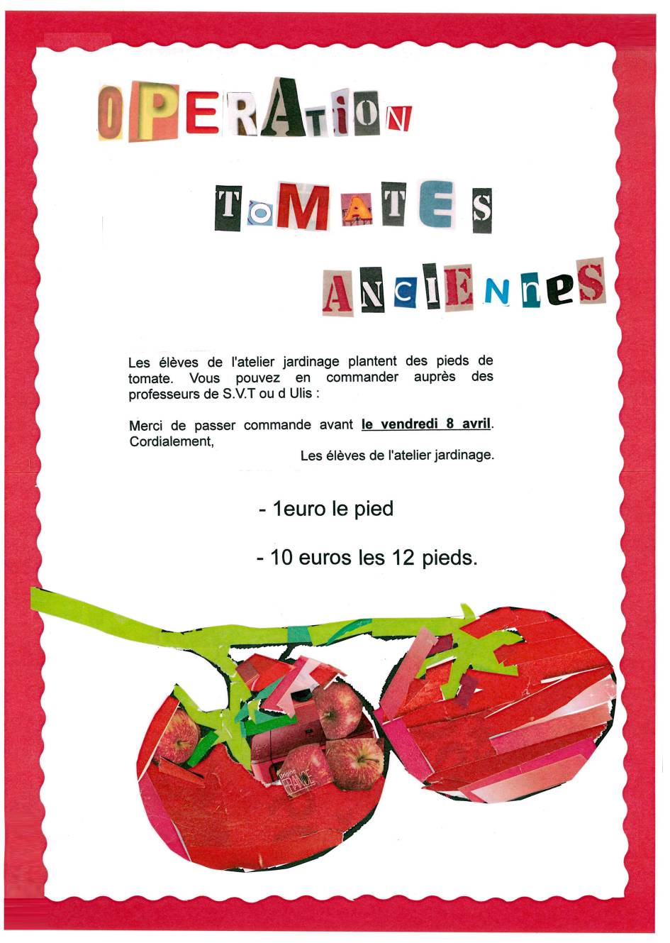 Opération Tomates 2016 Collège Ferdinand Clovis Pin Pédagogie Académie De Poitiers