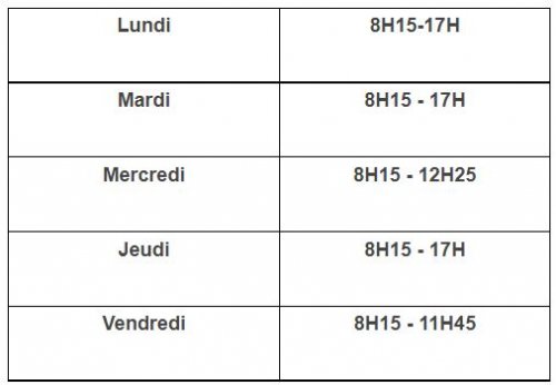 horaires_ouverture_infirmerie