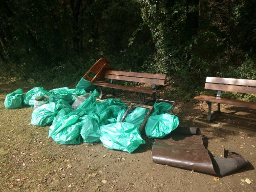 Bravo aux élèves pour le ramassage de kilos de déchets dans le bois de St Martin